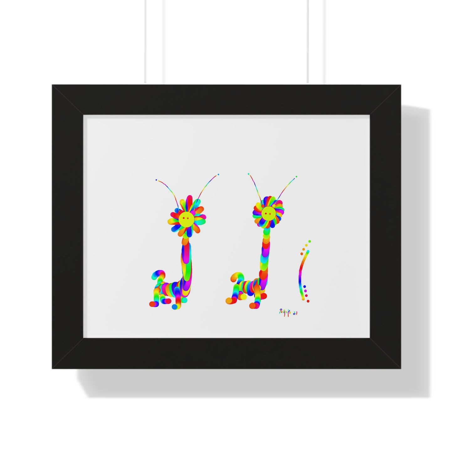 Marty Martians Long Neck with Mane Animals / Framed Horizontal Poster