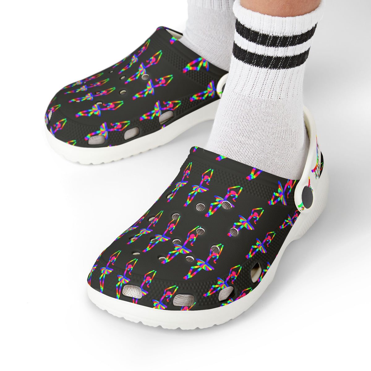 Marty Martians Ballerina in Black / Kid's EVA Foam Clogs (AOP)