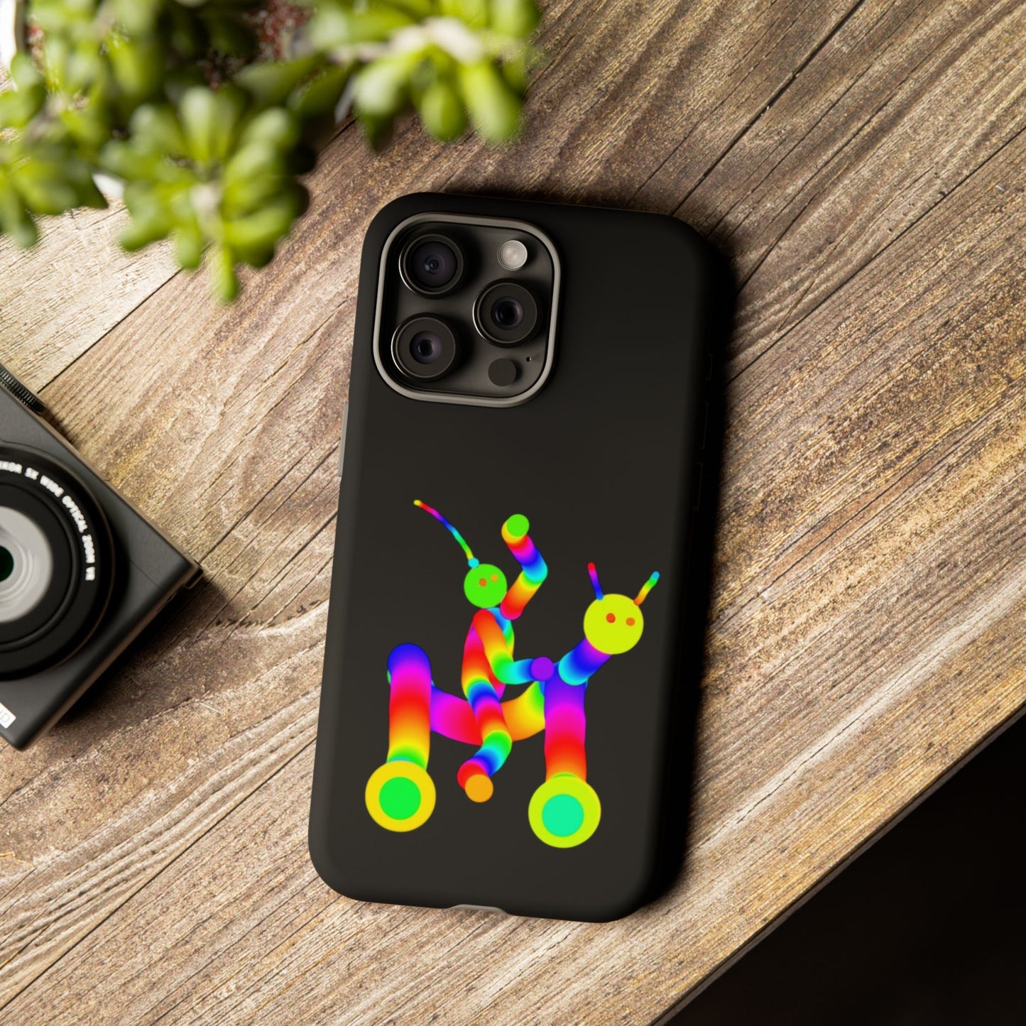 Marty Martians Riding Robot in Black  / Phone Cases