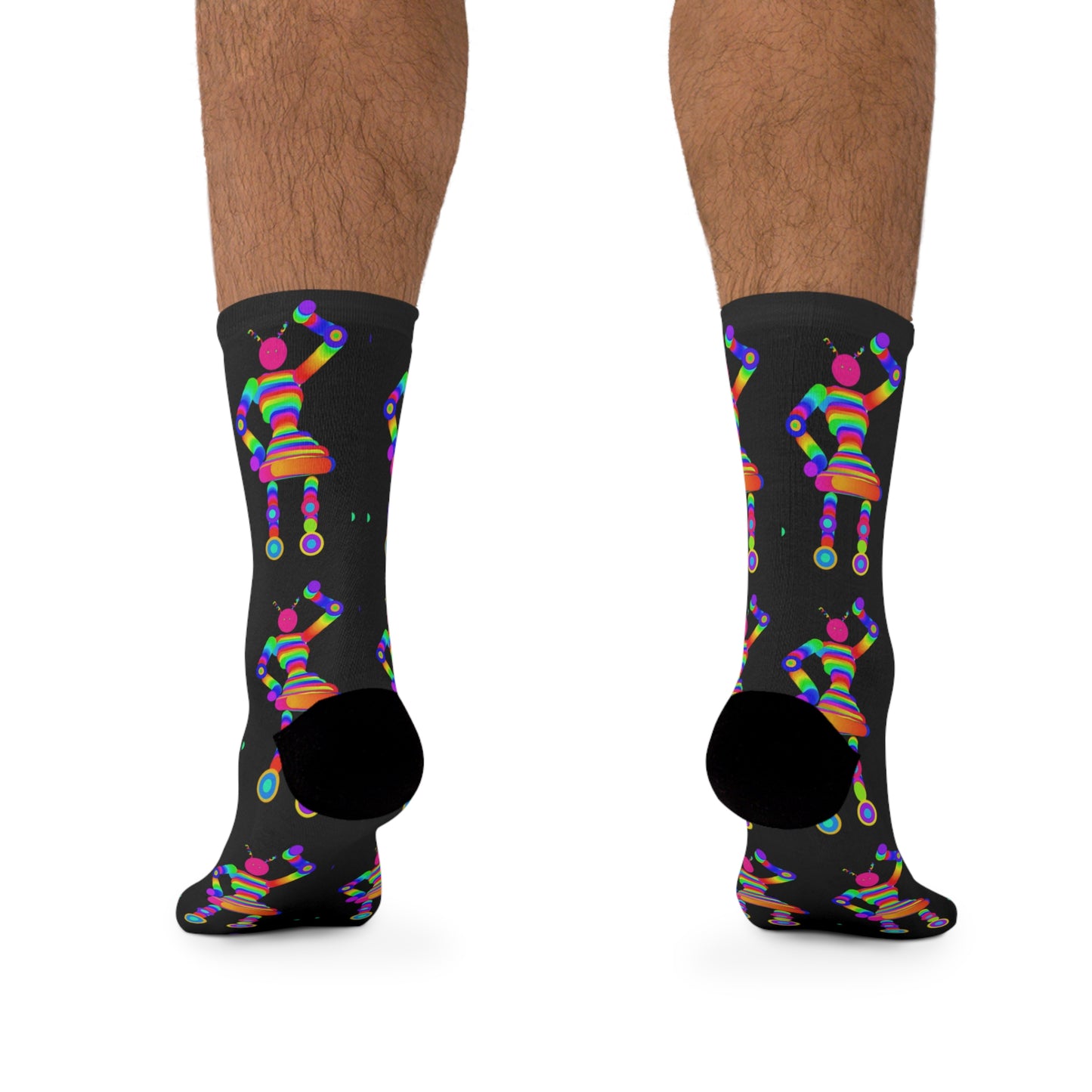 Marty Martians Robot Girl / Black / Recycled Poly Socks