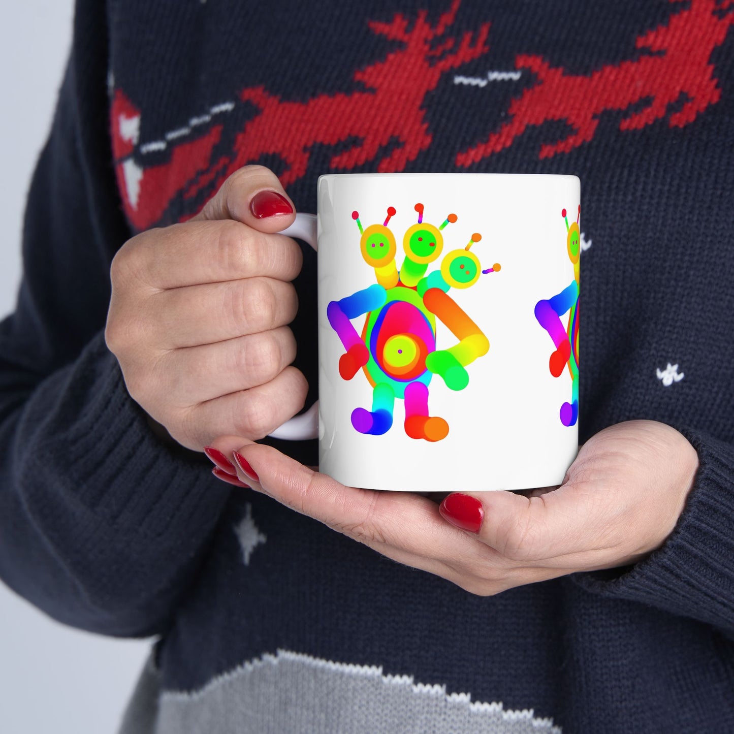 Three Headed Martian Ceramic Mug, (11oz, 15oz)