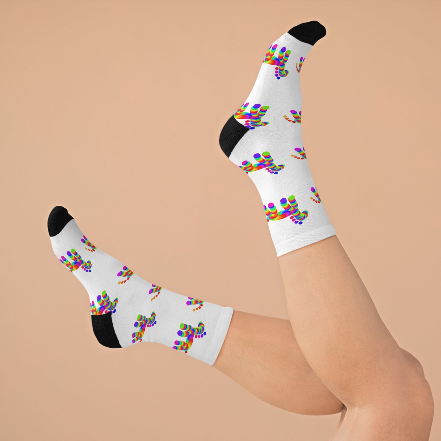 Martian Animal / White / Recycled Poly Socks