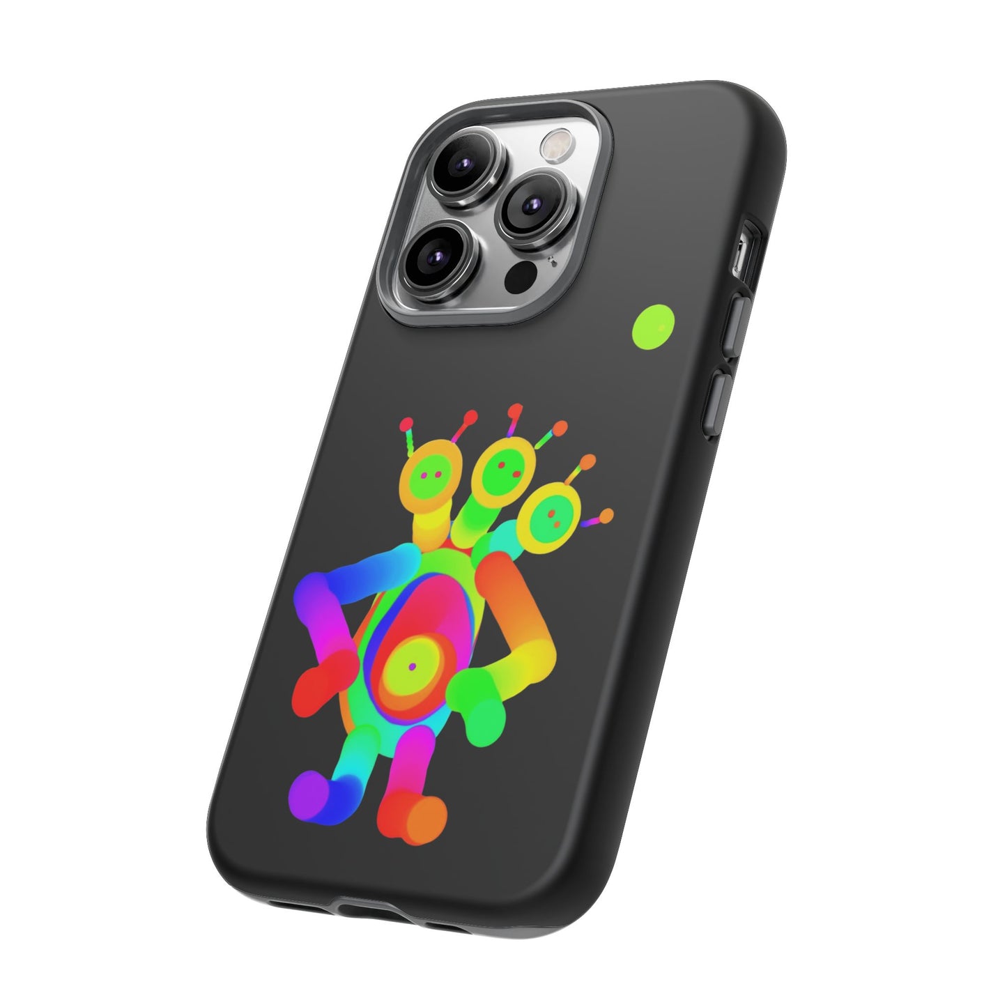 Three Headed Martian with Green Moon / Phone Cases