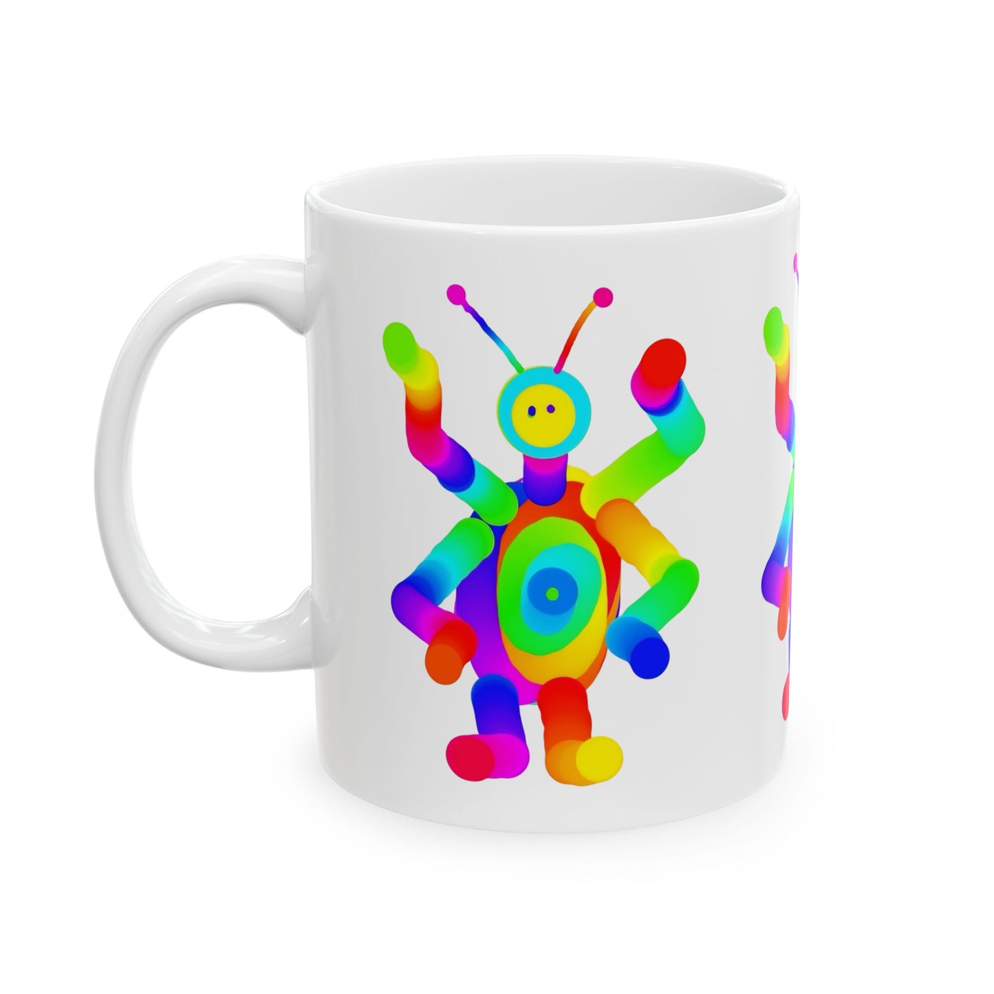 Four Armed Martian Ceramic Mug, (11oz, 15oz)