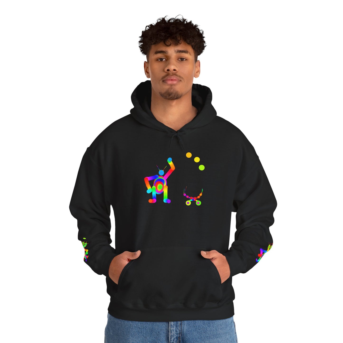 Waving Martian with Little Friend / Unisex Heavy Blend™ Hooded Sweatshirt