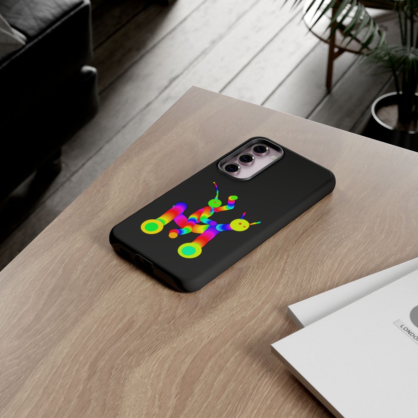Marty Martians Riding Robot in Black  / Phone Cases