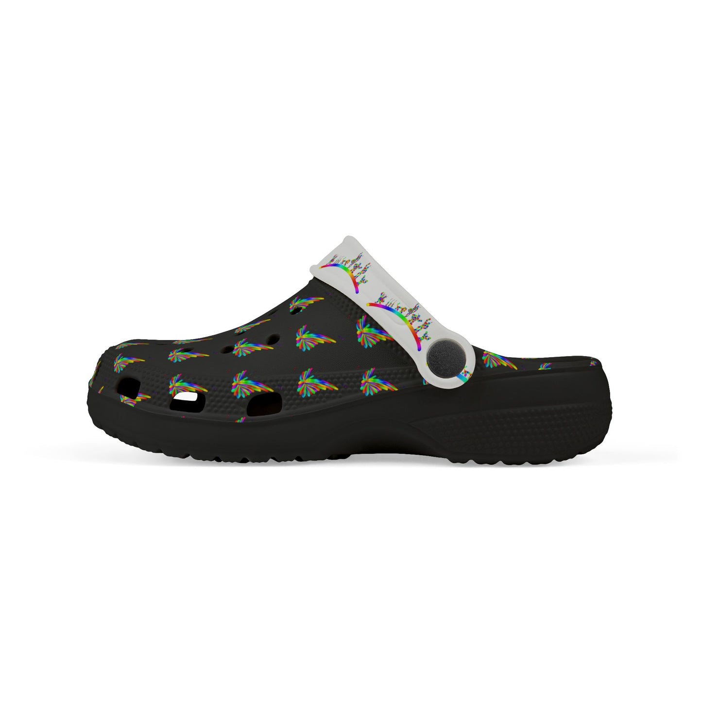 Marty Martians Butterfly in Black / Kid's EVA Foam Clogs (AOP)