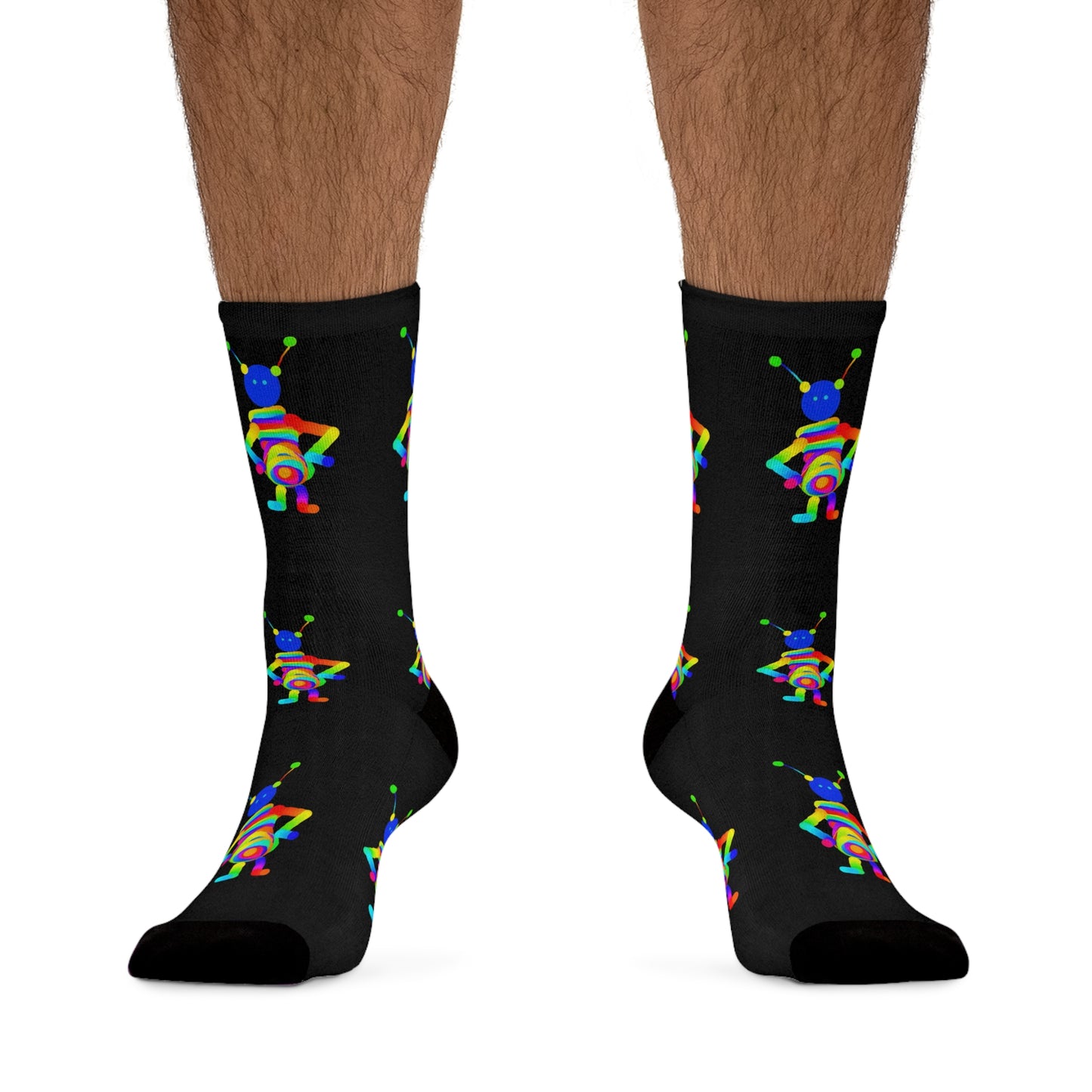 Martian with Big Belly / Black / Recycled Poly Socks