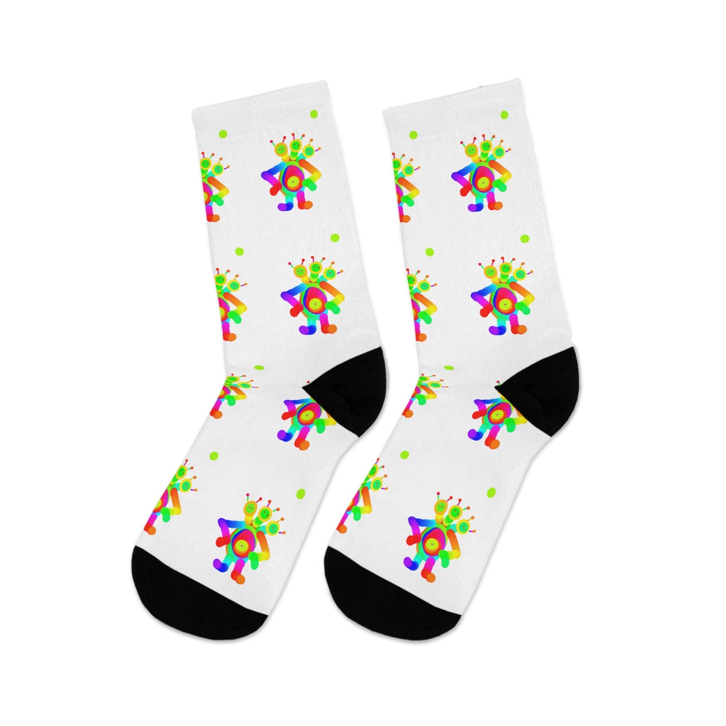 Three Headed Martian / White / Recycled Poly Socks
