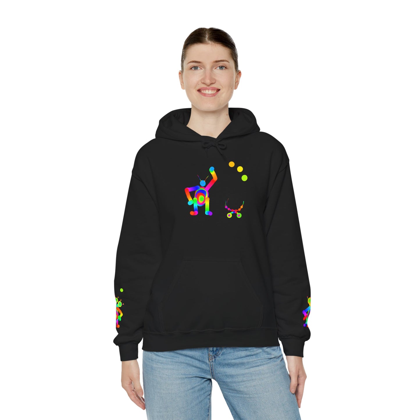 Waving Martian with Little Friend / Unisex Heavy Blend™ Hooded Sweatshirt