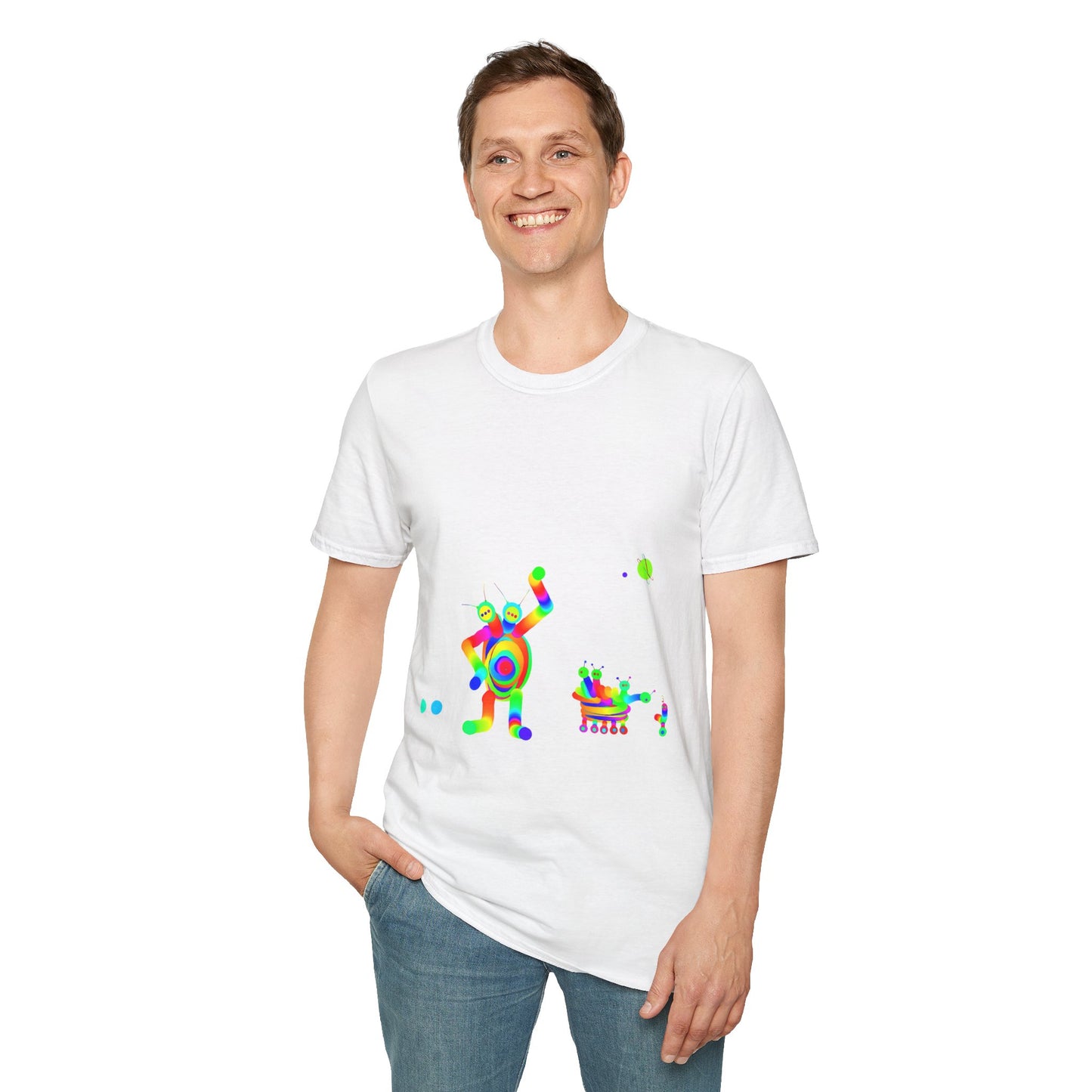Two Headed Martian with Friends / Unisex Softstyle T-Shirt