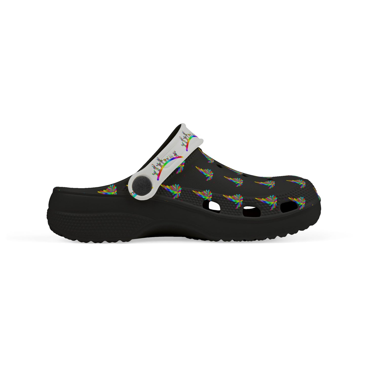 Marty Martians Butterfly in Black / Kid's EVA Foam Clogs (AOP)