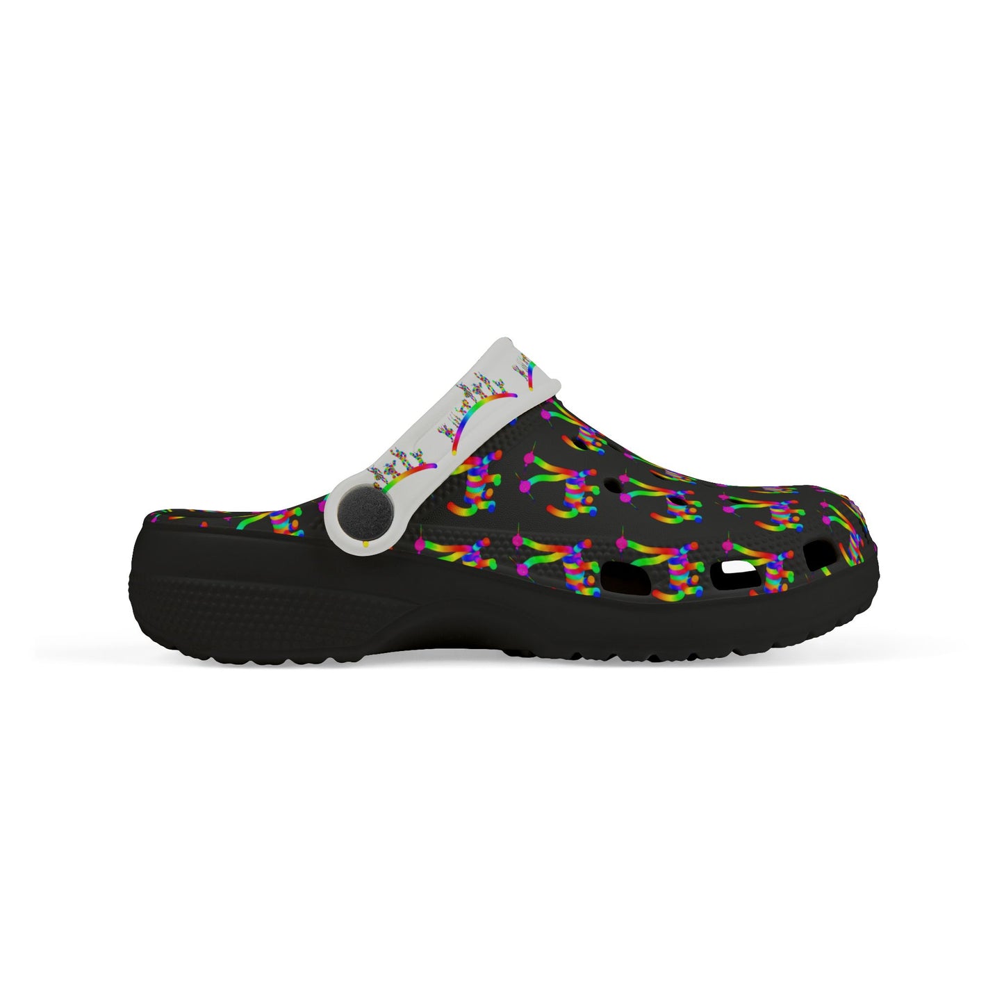 Marty Martians Friend with Two Heads in Black / Kid's EVA Foam Clogs (AOP)
