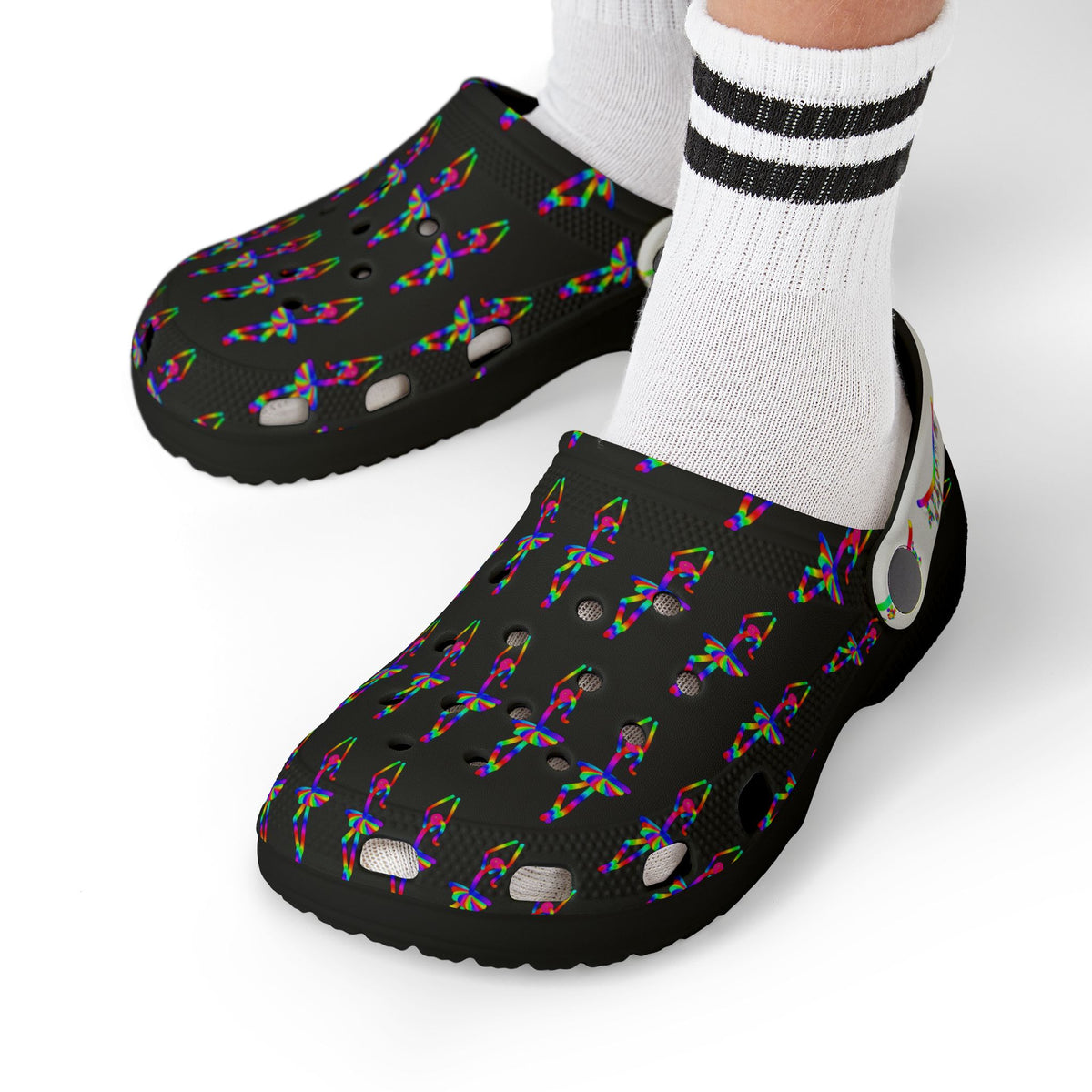 Marty Martians Ballerina in Black / Kid's EVA Foam Clogs (AOP)