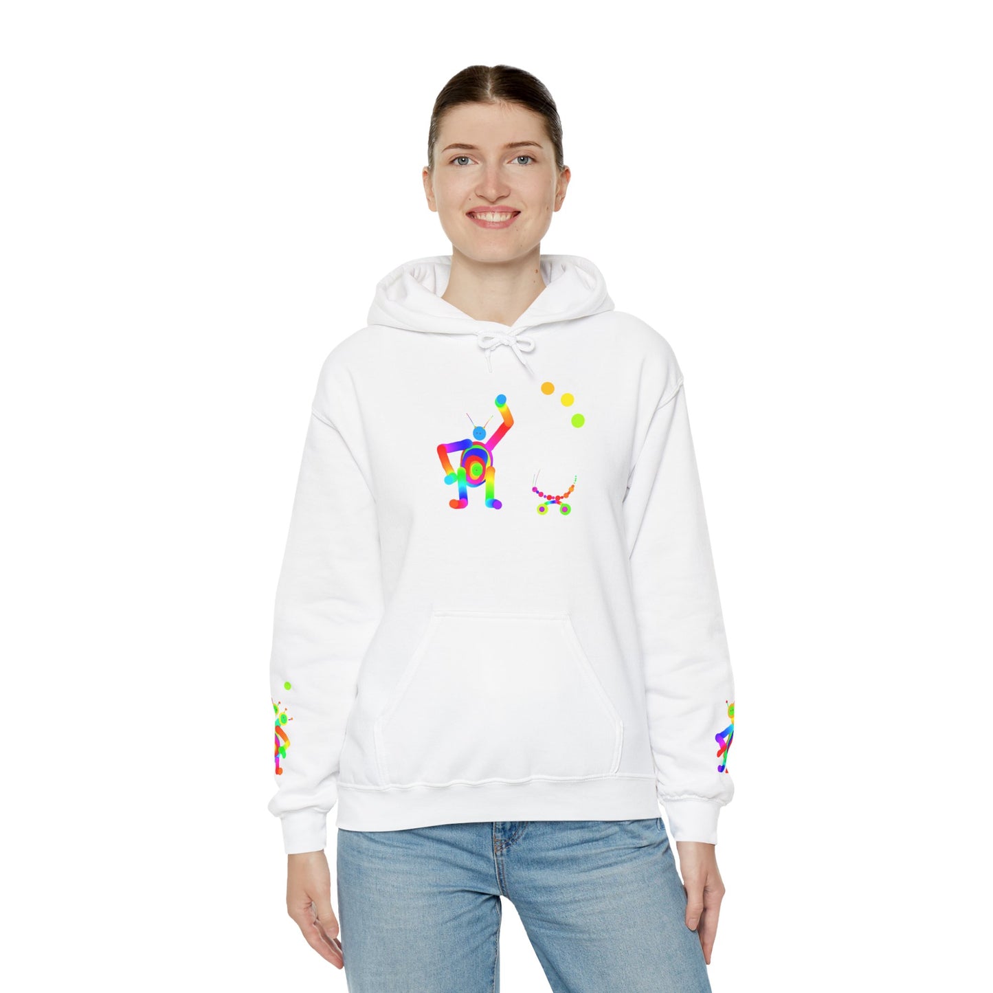 Waving Martian with Little Friend / Unisex Heavy Blend™ Hooded Sweatshirt