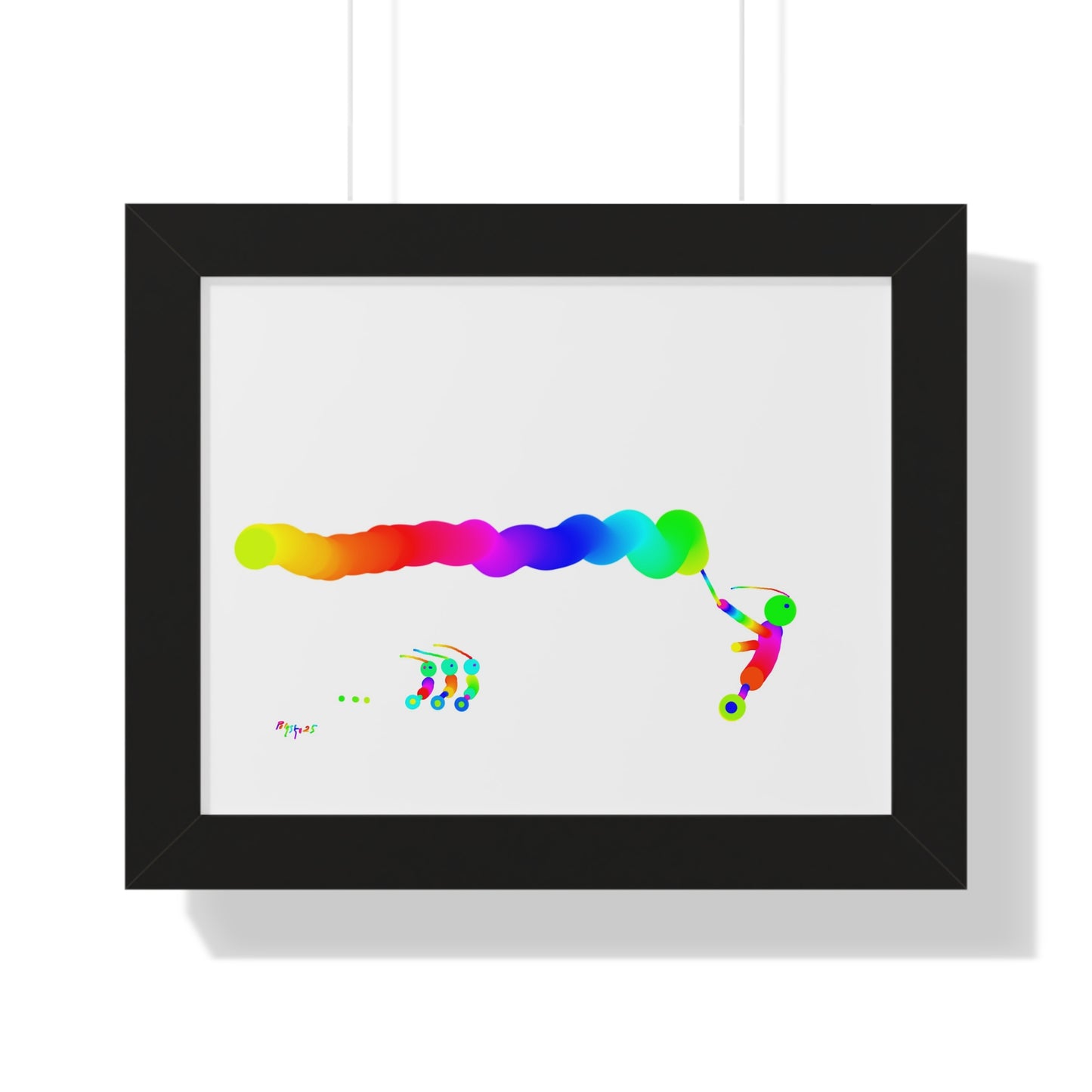 Marty Martians Robot with Colorful Streamer / Framed Horizontal Poster