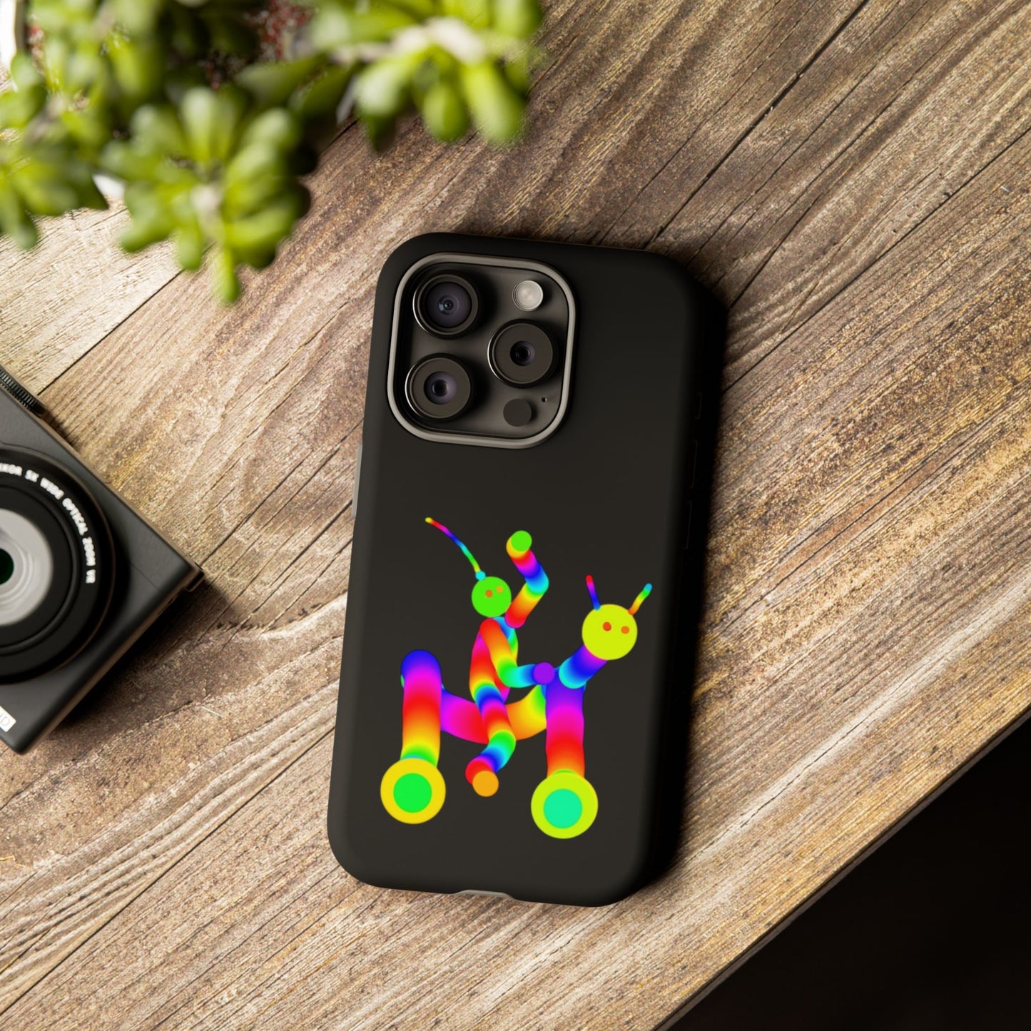Marty Martians Riding Robot in Black  / Phone Cases
