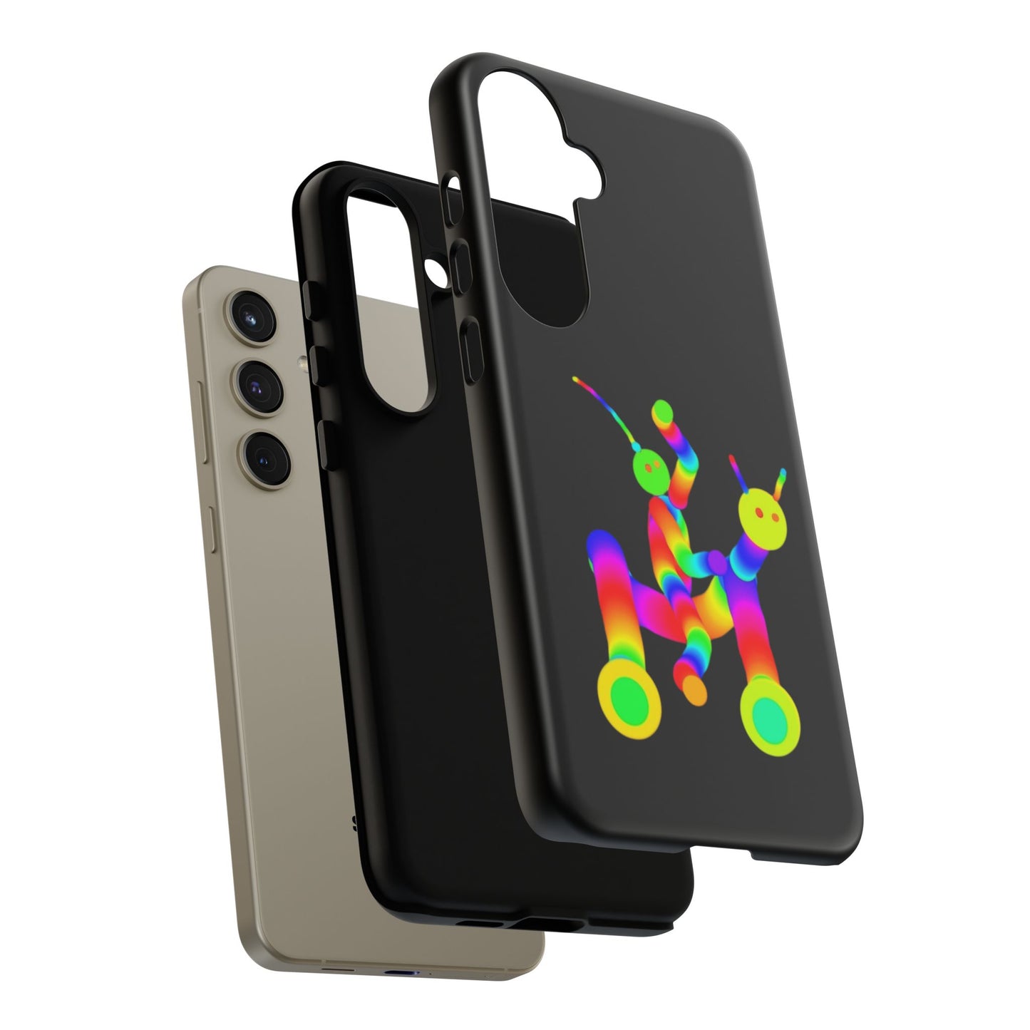 Marty Martians Riding Robot in Black  / Phone Cases