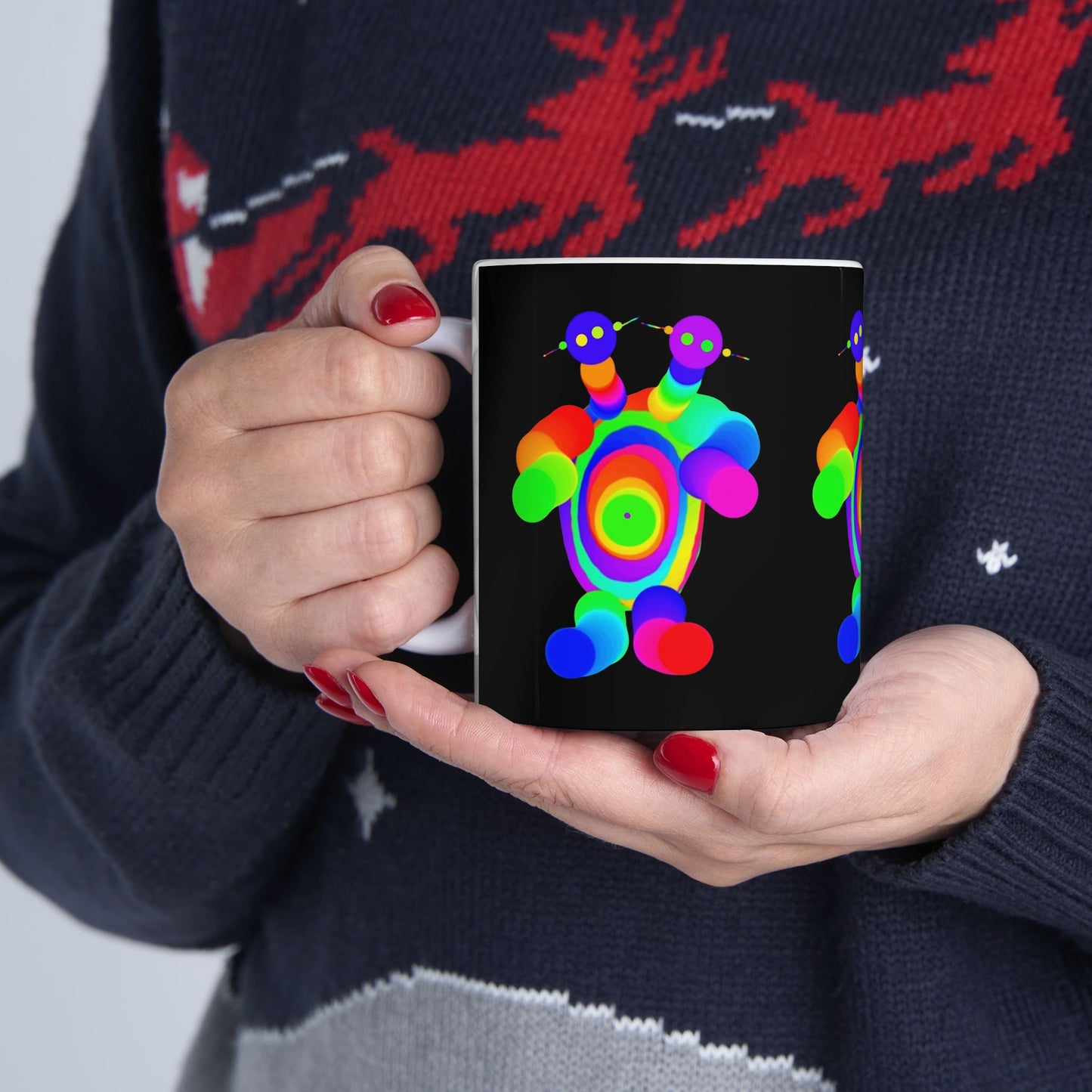 Two Headed Martian Ceramic Mug, (11oz, 15oz)