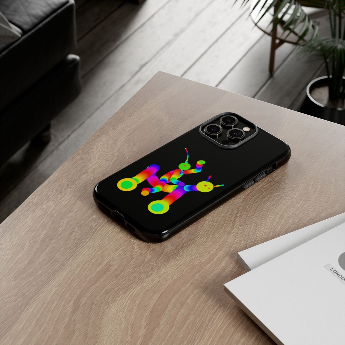 Marty Martians Riding Robot in Black  / Phone Cases