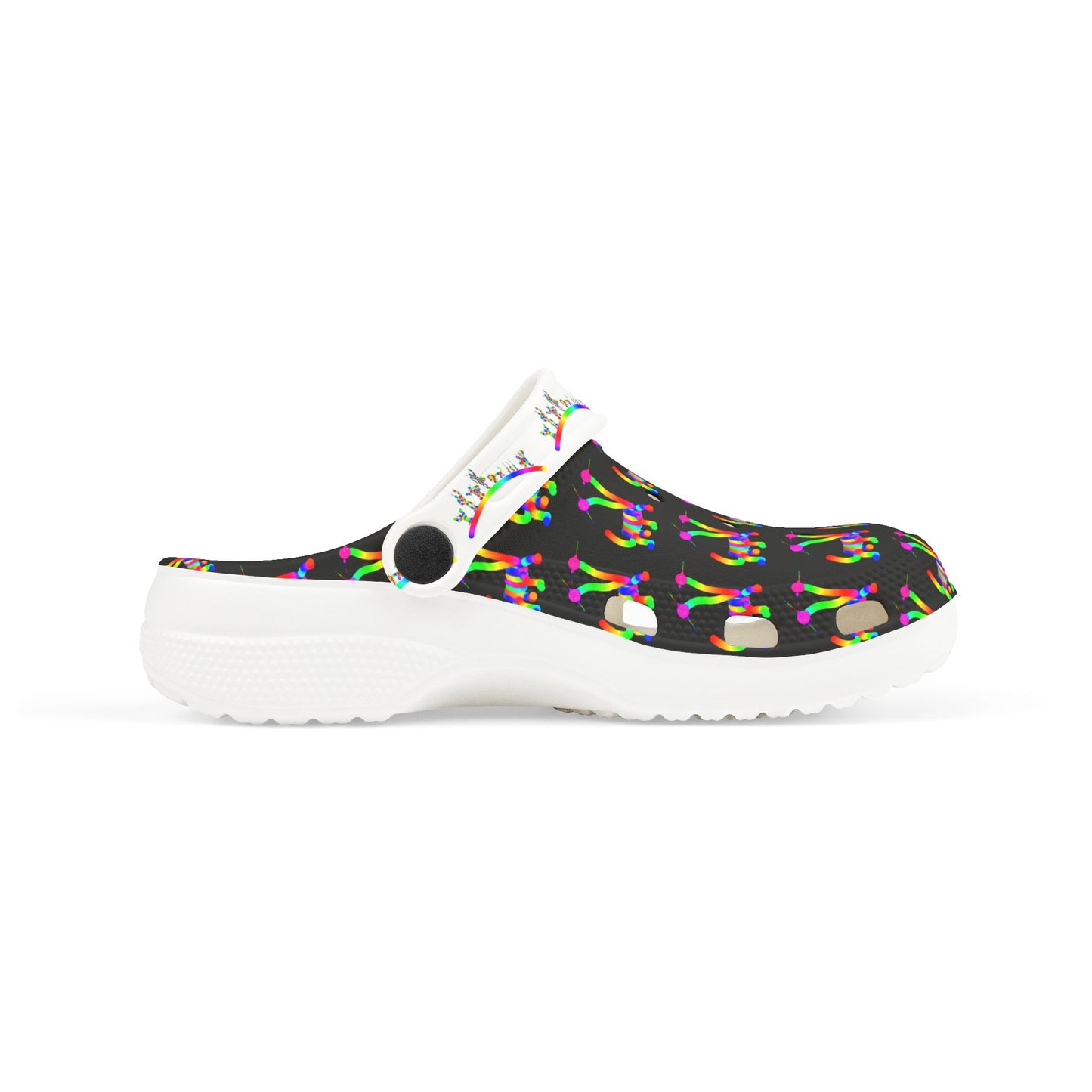Marty Martians Friend with Two Heads in Black / Kid's EVA Foam Clogs (AOP)