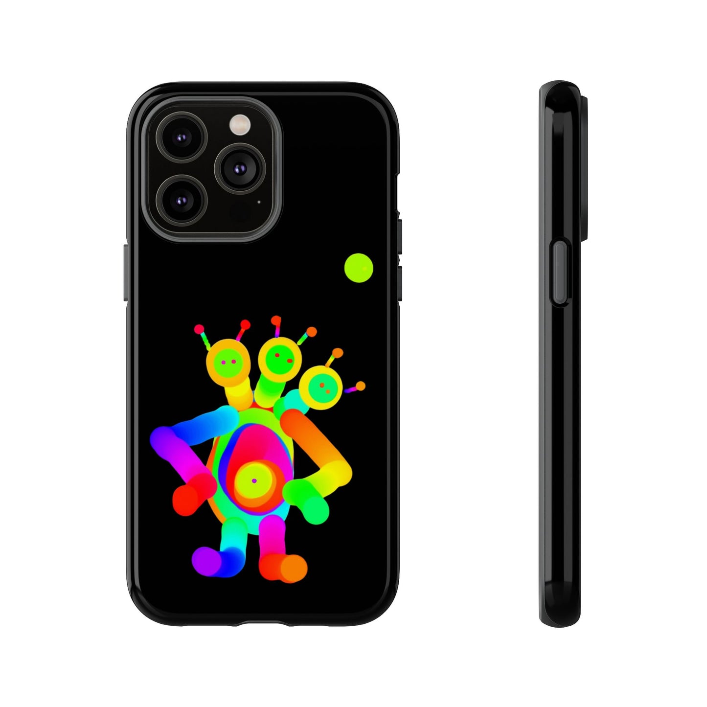 Three Headed Martian with Green Moon / Phone Cases