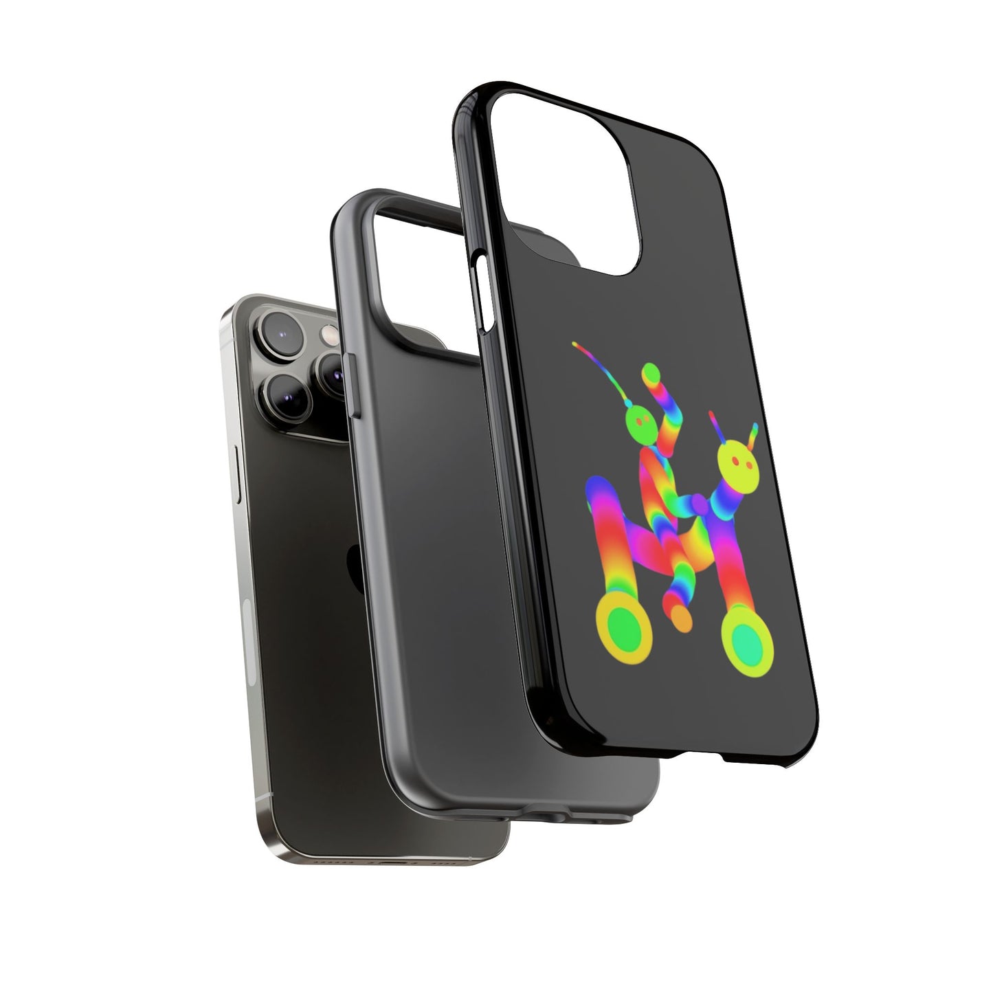 Marty Martians Riding Robot in Black  / Phone Cases